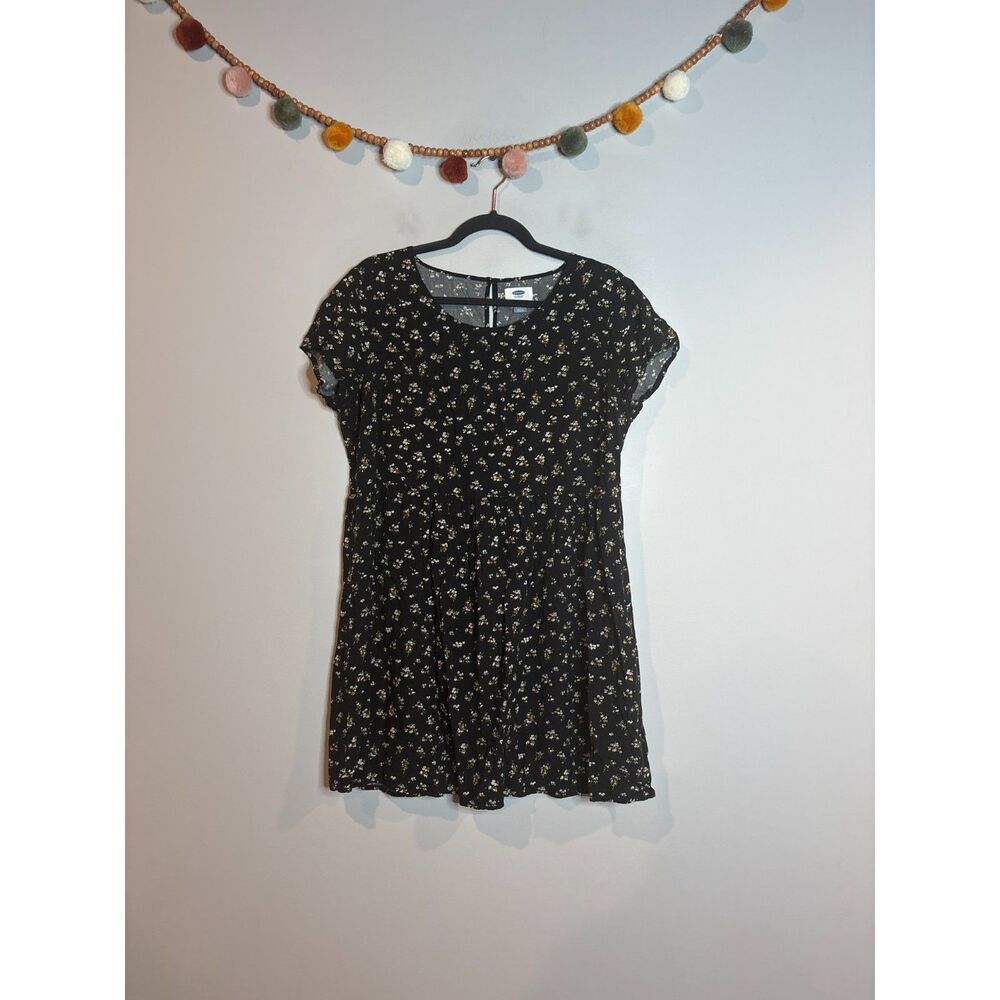 Old Navy black floral casual dress